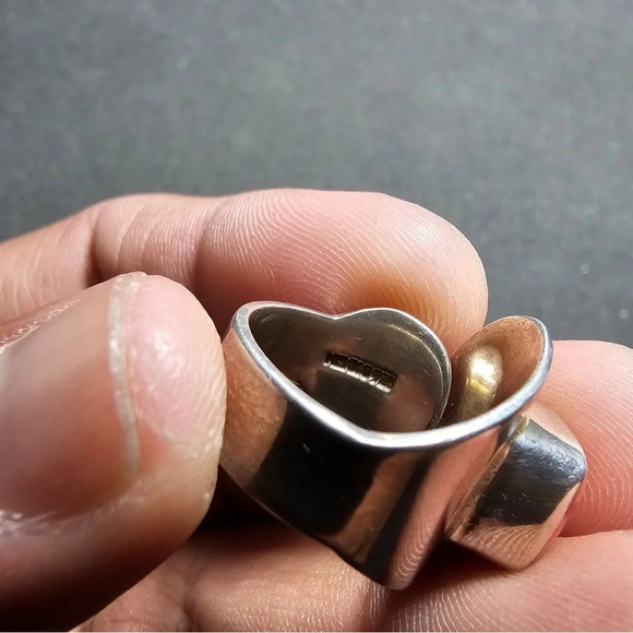 Taxco Mexico Sterling Silver 925 Pink Coral Statement Ring Size 5 Adjustable - Picture 6 of 9